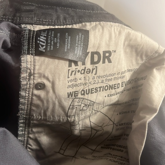 Kuhl Rydr 5016 Pants Men’s 36X32 Vintage Patina Pants Gray - Picture 11 of 12